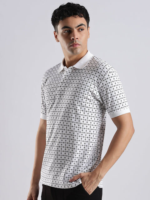 Adro Polo T-Shirt for Men – 100% Cotton Soft Fabric | Regular Fit Polo Tshirt | All over Printed Cotton Polo T Shirt for Men