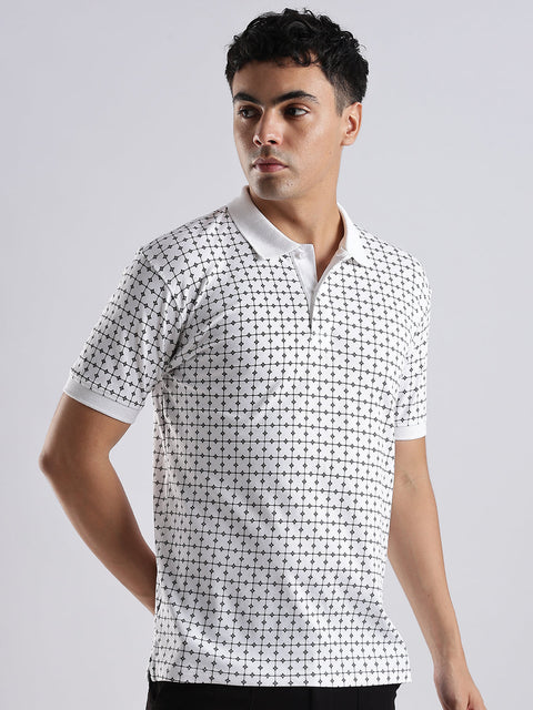 Adro Polo T-Shirt for Men – 100% Cotton Soft Fabric | Regular Fit Polo Tshirt | All over Printed Cotton Polo T Shirt for Men
