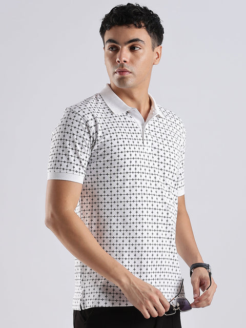 Adro Polo T-Shirt for Men – 100% Cotton Soft Fabric | Regular Fit Polo Tshirt | All over Printed Cotton Polo T Shirt for Men