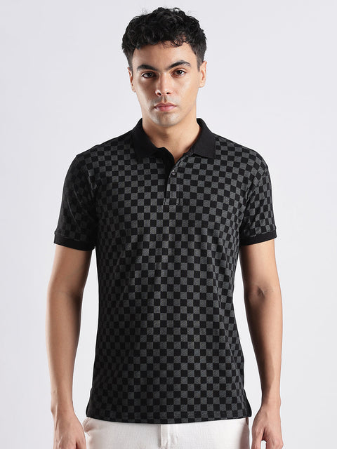 Adro Polo T-Shirt for Men – 100% Cotton Soft Fabric | Regular Fit Polo Tshirt | All over Printed Cotton Polo T Shirt for Men