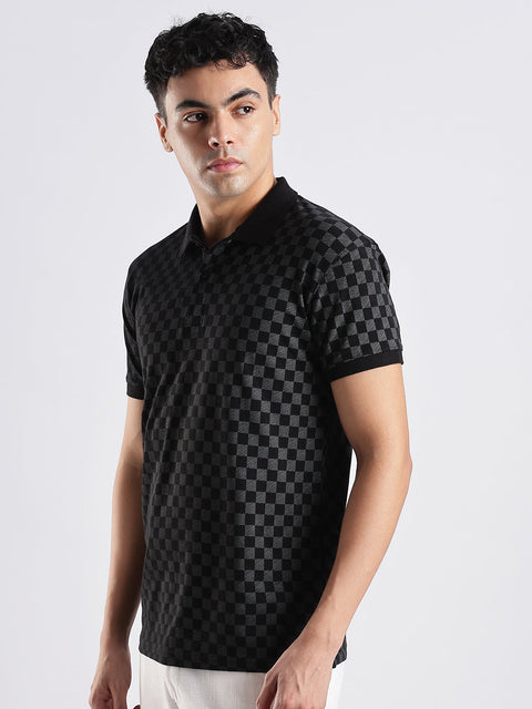 Adro Polo T-Shirt for Men – 100% Cotton Soft Fabric | Regular Fit Polo Tshirt | All over Printed Cotton Polo T Shirt for Men