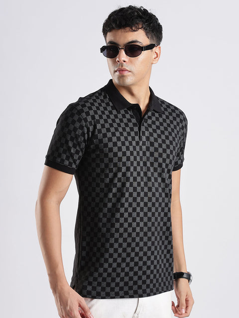 Adro Polo T-Shirt for Men – 100% Cotton Soft Fabric | Regular Fit Polo Tshirt | All over Printed Cotton Polo T Shirt for Men