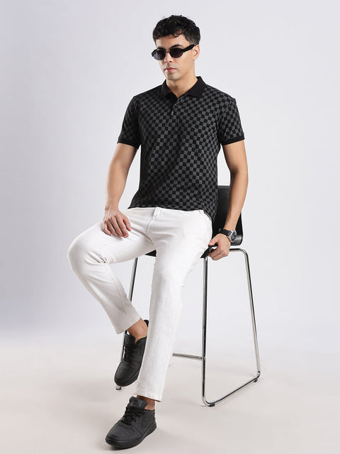 Adro Polo T-Shirt for Men – 100% Cotton Soft Fabric | Regular Fit Polo Tshirt | All over Printed Cotton Polo T Shirt for Men