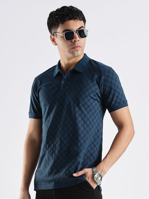 Adro Polo T-Shirt for Men – 100% Cotton Soft Fabric | Regular Fit Polo Tshirt | All over Printed Cotton Polo T Shirt for Men