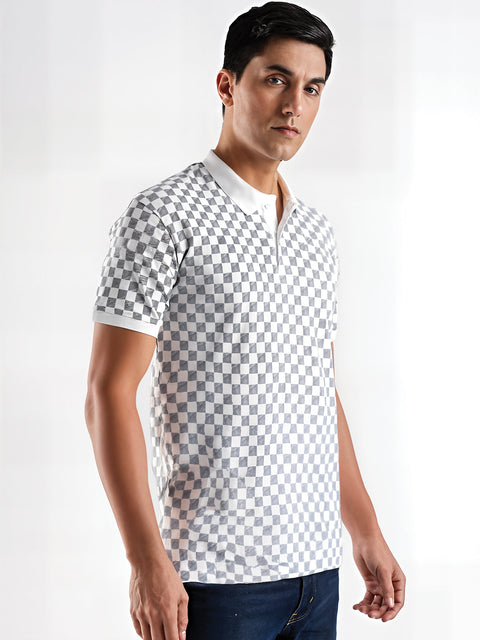 Adro Polo T-Shirt for Men – 100% Cotton Soft Fabric | Regular Fit Polo Tshirt | All over Printed Cotton Polo T Shirt for Men