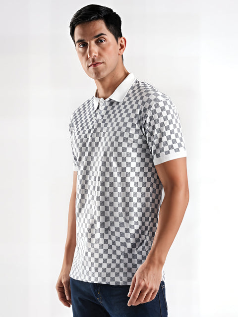 Adro Polo T-Shirt for Men – 100% Cotton Soft Fabric | Regular Fit Polo Tshirt | All over Printed Cotton Polo T Shirt for Men
