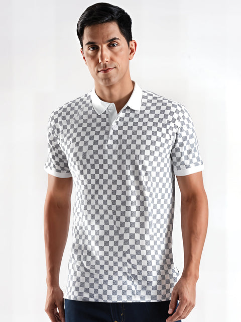 Adro Polo T-Shirt for Men – 100% Cotton Soft Fabric | Regular Fit Polo Tshirt | All over Printed Cotton Polo T Shirt for Men