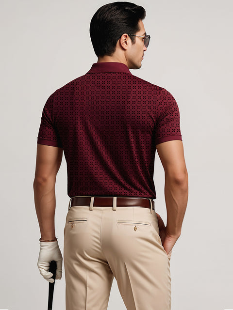 Adro Polo T-Shirt for Men – 100% Cotton Soft Fabric | Regular Fit Polo Tshirt | All over Printed Cotton Polo T Shirt for Men