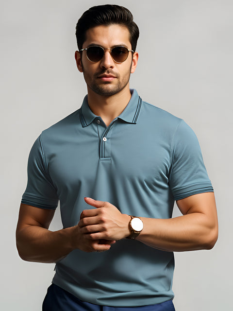 Adro Polo T Shirt for Men | Black Polo T-shirt | 100% Cotton Polo Tshirt | Regular Fit Polo| Available in Plus Size Polo