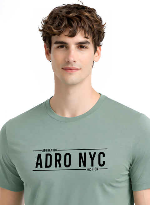 Adro Mens Branded Logo Printed T-Shirt | Typography Print 100% Cotton T shirt | Stylish Tee Summer Regular Fit Graphic Tshirt