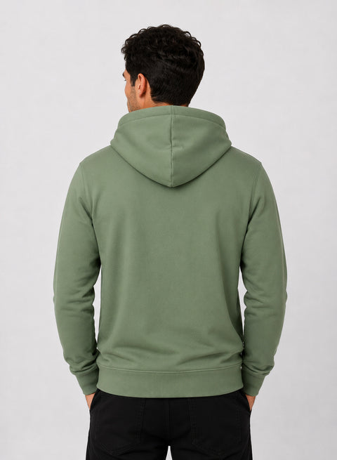 ADRO Zipper Hoodie for Men | 300 GSM Cotton Hoodies | Regular Fit Jacket for Men with Pockets | Sweatshirts with Zipper for Men | Sage Pista