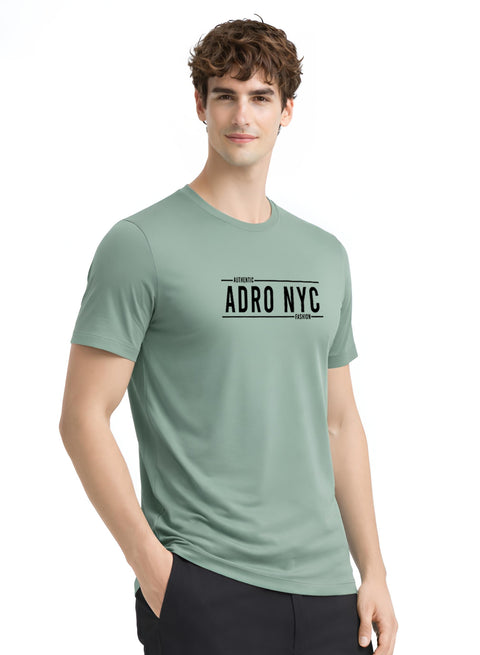 Adro Mens Branded Logo Printed T-Shirt | Typography Print 100% Cotton T shirt | Stylish Tee Summer Regular Fit Graphic Tshirt
