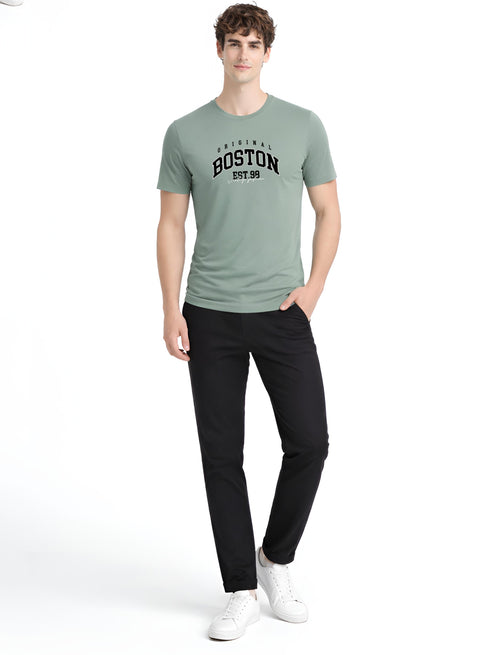 Adro Mens Boston City Printed Tshirt | Athletic Stylish Summer College Cotton T-shirt | Sporty Comfortable T shirts | Regular Fit