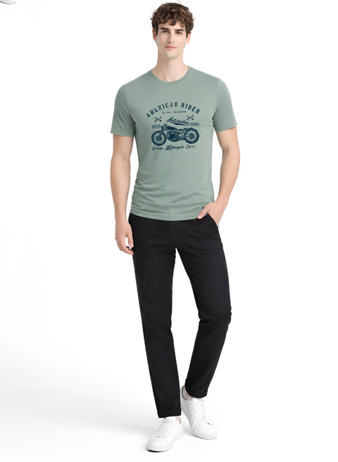 Adro Mens American Rider Printed T-Shirt | 100% Cotton T shirt for Bikers | Stylish Casual Tee Summer Regular Fit Biker Tshirt