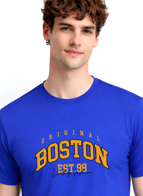 Adro Mens Boston City Printed Tshirt | Athletic Stylish Summer College Cotton T-shirt | Sporty Comfortable T shirts | Regular Fit