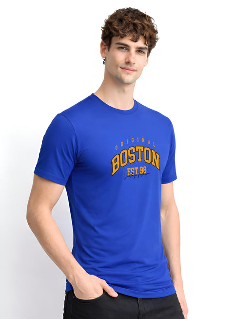 Adro Mens Boston City Printed Tshirt | Athletic Stylish Summer College Cotton T-shirt | Sporty Comfortable T shirts | Regular Fit