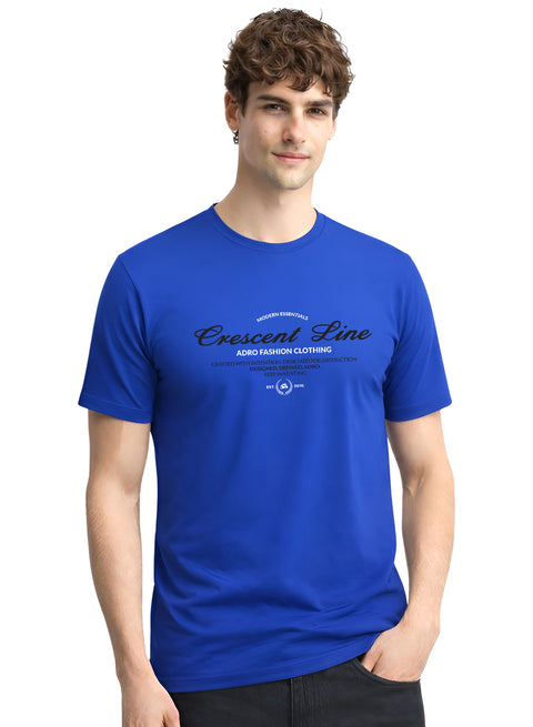 Adro Mens Graphic Printed 100% Cotton T-Shirt | Regular Fit | Printed T-Shirts for Men | Summer Stylish Mens Printed T shirt Royal Blue