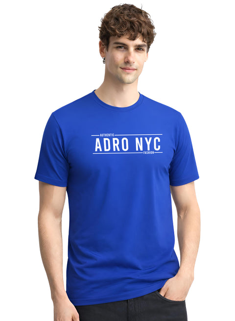 Adro Mens Branded Logo Printed T-Shirt | Typography Print 100% Cotton T shirt | Stylish Tee Summer Regular Fit Graphic Tshirt