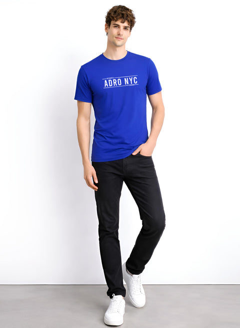 Adro Mens Branded Logo Printed T-Shirt | Typography Print 100% Cotton T shirt | Stylish Tee Summer Regular Fit Graphic Tshirt
