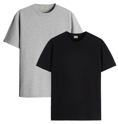 ADRO Mens T Shirts | Solid Tshirts for Men | Pure Cotton Lycra Fabric | 4 Way Stretch Smart tech Tshirt | Pack of 2 Round Neck T-Shirt for Summer