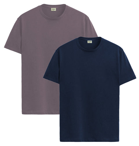 ADRO Mens T Shirts | Solid Tshirts for Men | Pure Cotton Lycra Fabric | 4 Way Stretch Smart tech Tshirt | Pack of 2 Round Neck T-Shirt for Summer