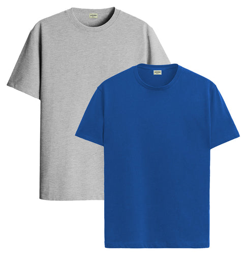 ADRO Mens T Shirts | Solid Tshirts for Men | Pure Cotton Lycra Fabric | 4 Way Stretch Smart tech Tshirt | Pack of 2 Round Neck T-Shirt for Summer