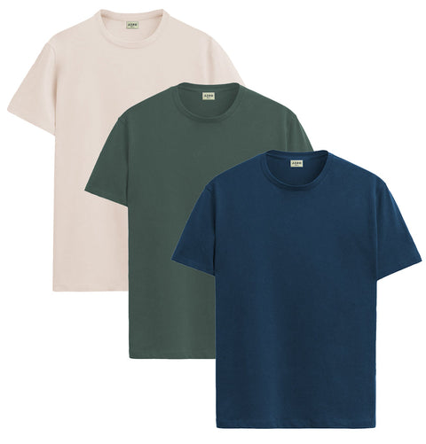 ADRO Mens T Shirts | Solid Tshirts for Men | Pure Cotton Lycra Fabric | 4 Way Stretch Smart tech Tshirt | Pack of 2 Round Neck T-Shirt for Summer