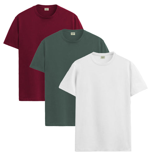 ADRO Mens T Shirts | Solid Tshirts for Men | Pure Cotton Lycra Fabric | 4 Way Stretch Smart tech Tshirt | Pack of 2 Round Neck T-Shirt for Summer