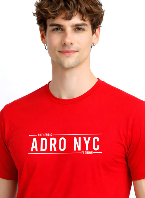 Adro Mens Branded Logo Printed T-Shirt | Typography Print 100% Cotton T shirt | Stylish Tee Summer Regular Fit Graphic Tshirt