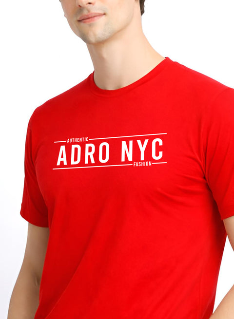 Adro Mens Branded Logo Printed T-Shirt | Typography Print 100% Cotton T shirt | Stylish Tee Summer Regular Fit Graphic Tshirt
