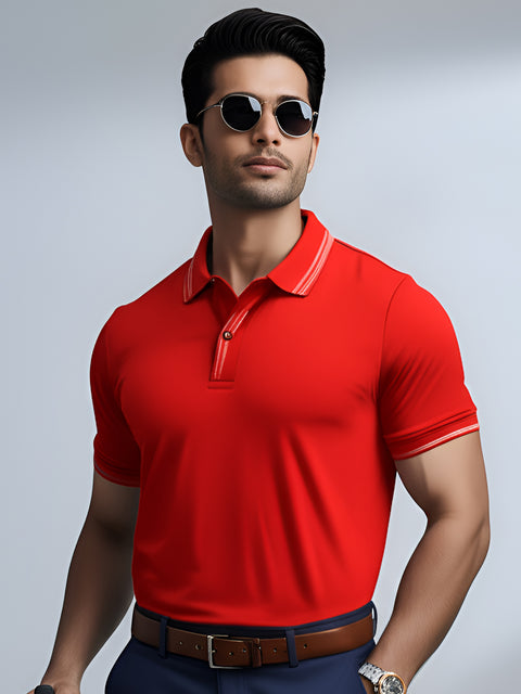Adro Polo T Shirt for Men | Black Polo T-shirt | 100% Cotton Polo Tshirt | Regular Fit Polo| Available in Plus Size Polo