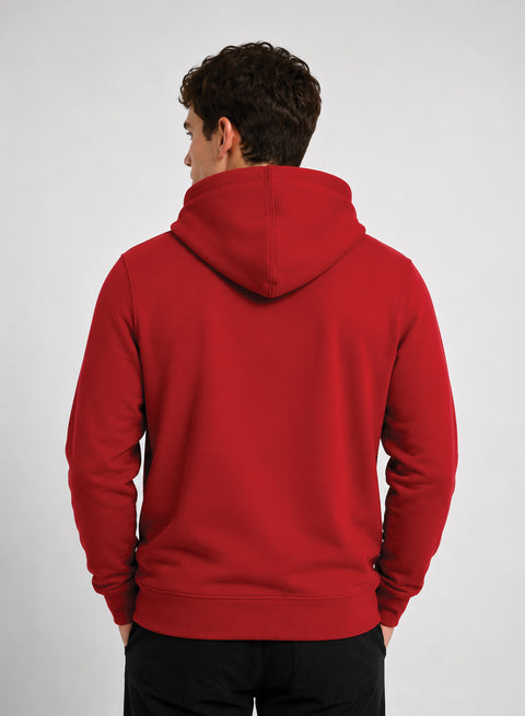 ADRO Hoodie for men | 300 GSM Cotton Fleece Warm & Soft Fabric | Mens Hoodies | Casual Sweatshirt for Winter, Travel & Collage | Regular Fit Hooded Pullover | Crimson Red