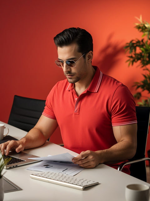 Adro Polo T Shirt for Men | Black Polo T-shirt | 100% Cotton Polo Tshirt | Regular Fit Polo| Available in Plus Size Polo