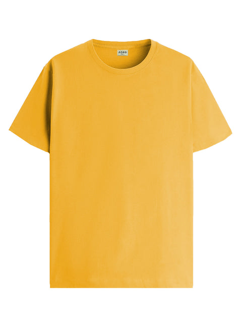 ADRO Mens T Shirts | Solid Tshirts for Men | Pure Cotton Lycra Fabric | 4 Way Stretch Smart tech Tshirt | Round Neck T-Shirt for Summer