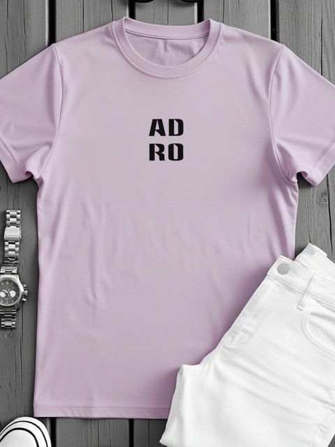 Adro Men’s Regular Fit T-Shirt – Minimal ADRO Text Design | 180 GSM Cotton Lycra Half Sleeve Round Neck Logo Tee