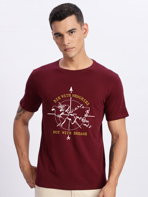 ADRO Die with Memories Not with Dreams Mens Printed T-Shirt