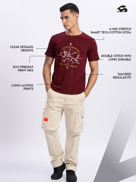 ADRO Die with Memories Not with Dreams Mens Printed T-Shirt