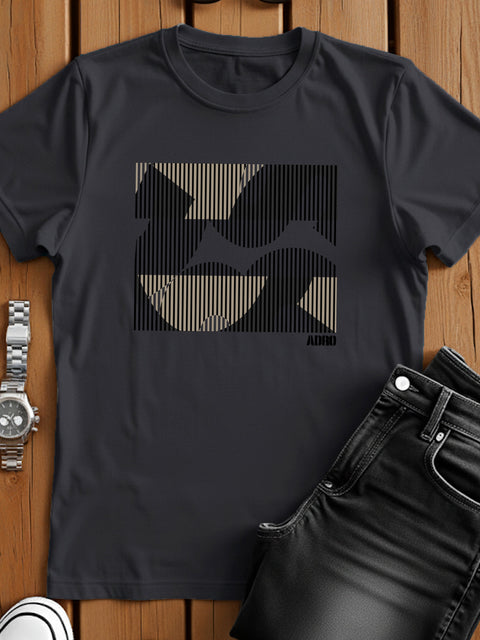 Adro Men’s Regular Fit T-Shirt – Abstract Camo Lines Design | 180 GSM Cotton Lycra Casual Half Sleeve Round Neck Graphic Tee