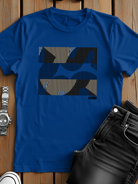 Adro Men’s Regular Fit T-Shirt – Abstract Camo Lines Design | 180 GSM Cotton Lycra Casual Half Sleeve Round Neck Graphic Tee