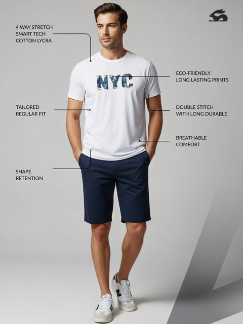 Adro Men’s Regular Fit T-Shirt – Denim NYC Vibe Design | 180 GSM Cotton Lycra Casual Streetwear Graphic Tee