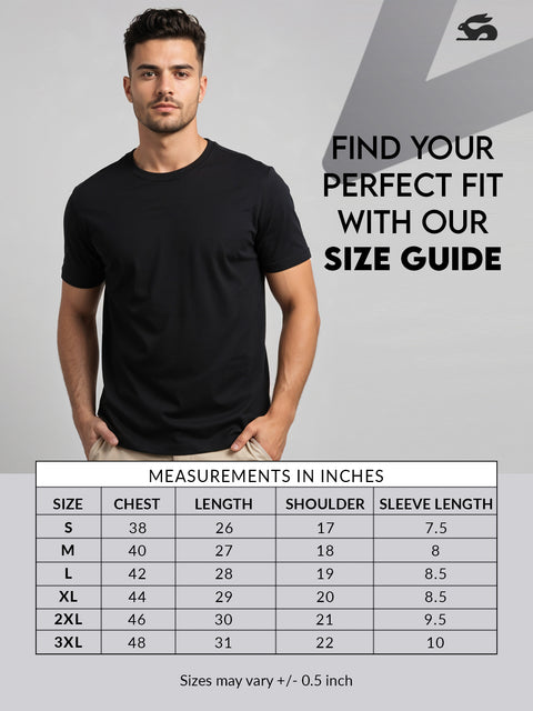 ADRO Men's Cotton Plain T-Shirt