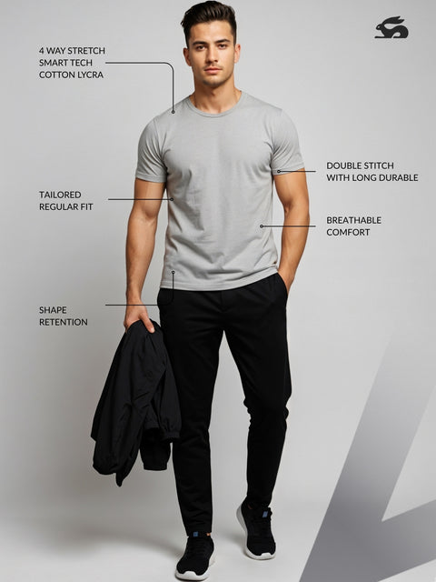 ADRO Men's Cotton Plain T-Shirt