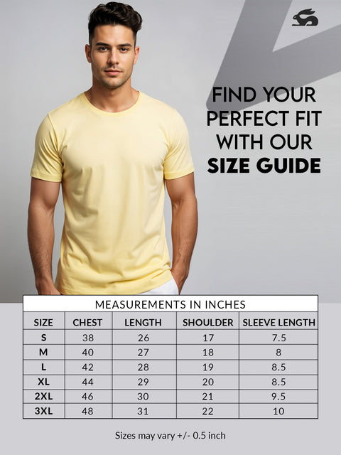 ADRO Men's Cotton Plain T-Shirt