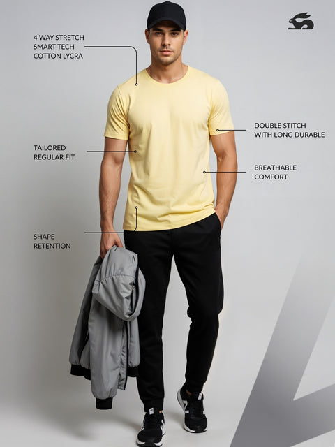 ADRO Men's Cotton Plain T-Shirt