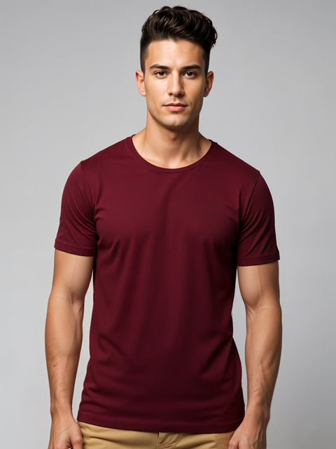 ADRO Men's Cotton Plain T-Shirt