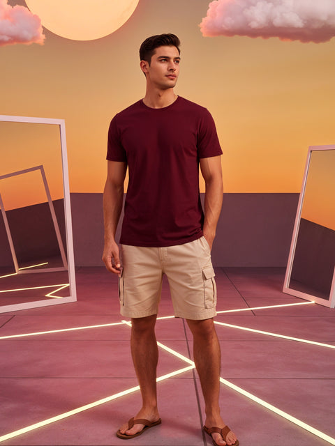 ADRO Men's Cotton Plain T-Shirt