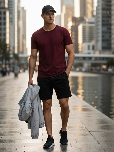 ADRO Men's Cotton Plain T-Shirt