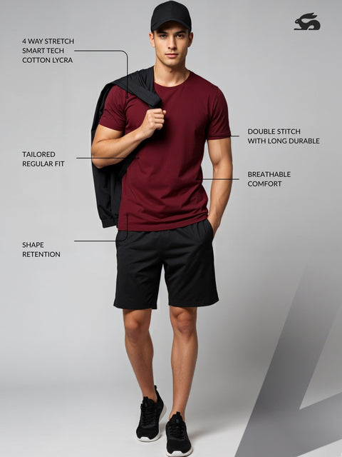 ADRO Men's Cotton Plain T-Shirt