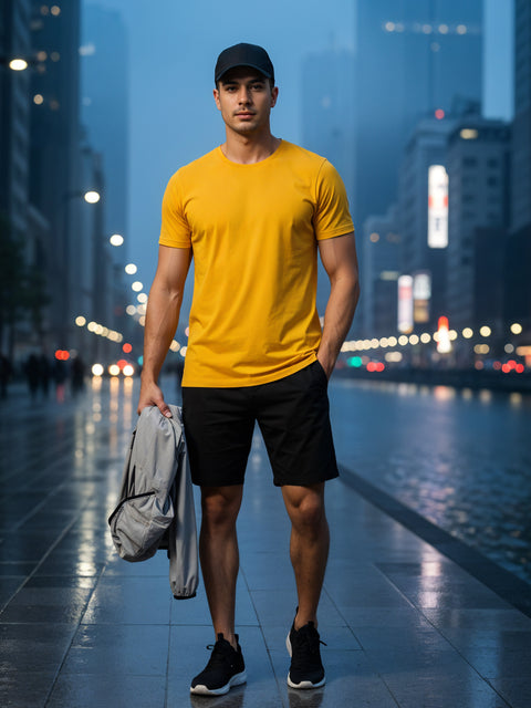 ADRO Men's Cotton Plain T-Shirt
