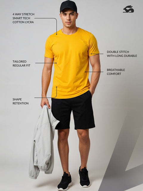 ADRO Men's Cotton Plain T-Shirt
